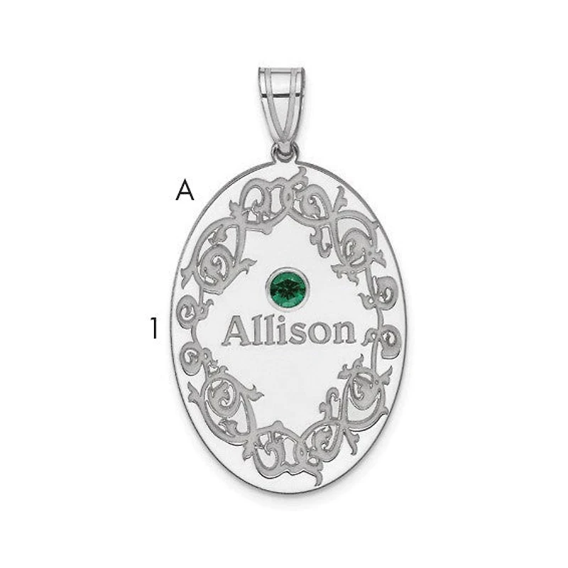 Sterling Silver Crystal Family Pendant (up to 4 names and birthstones)
