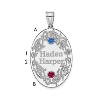 Sterling Silver Crystal Family Pendant (up to 4 names and birthstones)