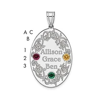 Sterling Silver Crystal Family Pendant (up to 4 names and birthstones)