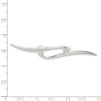 Sterling Silver Polished Double Scroll Pin Brooch