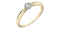 10K Yellow & White Gold 0.05cttw Diamond Promise / Engagement Ring, Size 6.5