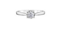 10K White Gold 0.25cttw Round Brilliant Cut Diamond Engagement Ring, size 6.5