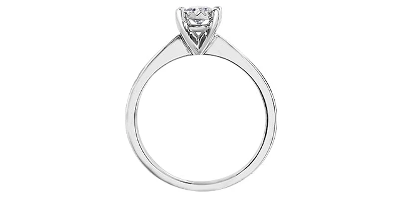 10K White Gold 0.25cttw Round Brilliant Cut Diamond Engagement Ring, size 6.5