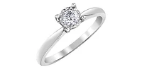 10K White Gold 0.25cttw Round Brilliant Cut Diamond Engagement Ring, size 6.5