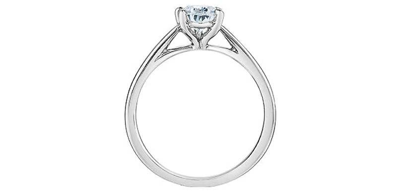 14K Lab Grown 1.00cttw Pear Shape Cut 5 Claw Set Diamond Ring - Gold / 4
