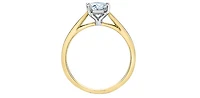 14K Lab Grown 1.00cttw Oval Shape Four Claw Diamond Ring - Gold / 4