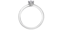 10K White Gold 0.18cttw Canadian Diamond Engagement Ring, 6.5