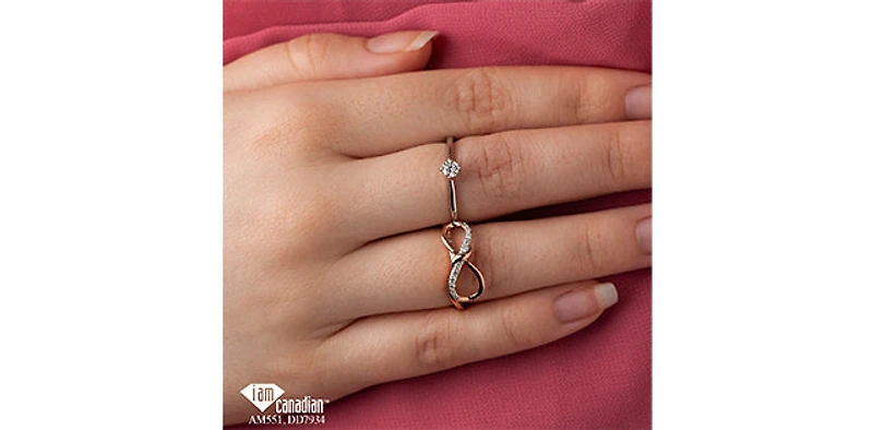 10K White Gold 0.18cttw Canadian Diamond Engagement Ring, 6.5