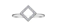 10K White Gold 0.20cttw Canadian Diamond Princess Cut Engagement Ring, 6.5
