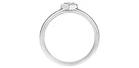 10K White Gold 0.20cttw Canadian Diamond Princess Cut Engagement Ring, 6.5