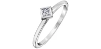 10K White Gold 0.20cttw Canadian Diamond Princess Cut Engagement Ring, 6.5