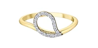 10K Yellow Gold 0.23Cttw Canadian Diamond Pear Cut Engagement Ring - /