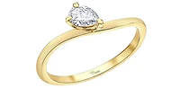 10K Yellow Gold 0.23Cttw Canadian Diamond Pear Cut Engagement Ring - /