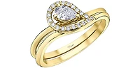 10K Yellow Gold 0.23Cttw Canadian Diamond Pear Cut Engagement Ring - /