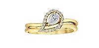 10K Yellow Gold 0.23Cttw Canadian Diamond Pear Cut Engagement Ring - /