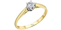 10K Yellow Gold 0.18cttw Round Brilliant Cut Canadian Diamond Engagement Ring