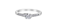 10K White Gold 0.33cttw Round Brilliant Cut Canadian Diamond Engagement Ring - / 4.5
