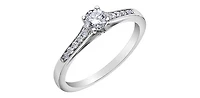 10K White Gold 0.33cttw Round Brilliant Cut Canadian Diamond Engagement Ring - / 4.5