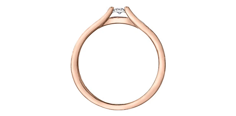 10K Rose Gold 0.10cttw Diamond Ring