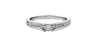 10K White Gold 0.10cttw Diamond Ring - Size 6.5