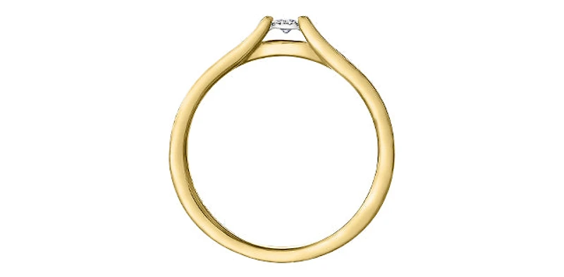 10K Yellow Gold 0.10cttw Diamond Ring - Size 6.5