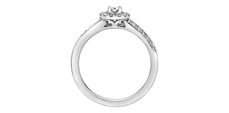 10K White Gold 0.30cttw Canadian Diamond Ring - Size 6.5