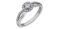 10K White Gold 0.30cttw Canadian Diamond Ring - Size 6.5