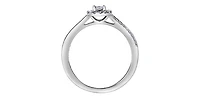10K White Gold 0.30cttw Princess Cut Canadian Diamond Ring - Size 6.5