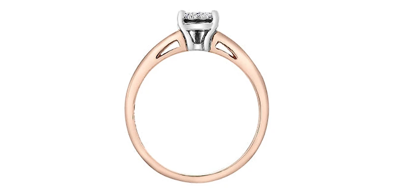 10K Rose Gold 0.35cttw Diamond Pear Shaped Halo Engagement Ring - / 4.5