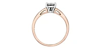 10K Rose Gold 0.35cttw Diamond Pear Shaped Halo Engagement Ring - / 4.5