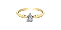 10K Yellow Gold 0.08cttw Pear Cut Cluster Diamond Engagement Ring - / 4.5