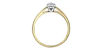 10K Yellow Gold 0.08cttw Pear Cut Cluster Diamond Engagement Ring - / 4.5