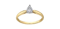 10K Yellow Gold 0.08cttw Pear Cut Cluster Diamond Engagement Ring - / 4.5