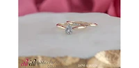 10K Yellow Gold 0.08cttw Pear Cut Cluster Diamond Engagement Ring - / 4.5