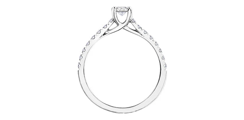 10K  White Gold 0.40cttw Diamond Engagement Ring, Size 6.5