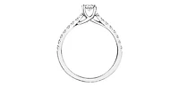 10K  White Gold 0.40cttw Diamond Engagement Ring, Size 6.5
