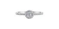 10K White Gold 0.15cttw Round Brilliant Cut Diamond Halo Engagement Ring - / 4.5