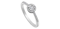 10K White Gold 0.15cttw Round Brilliant Cut Diamond Halo Engagement Ring - / 4.5