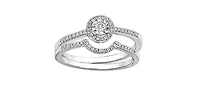 10K White Gold 0.15cttw Round Brilliant Cut Diamond Halo Engagement Ring - / 4.5
