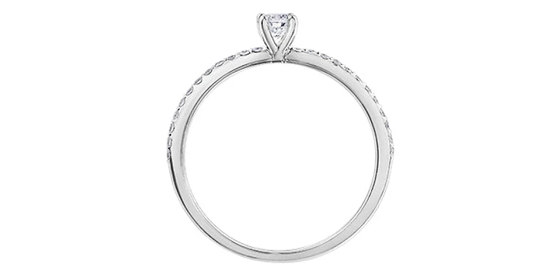 10K White Gold 0.30cttw Canadian Diamond Engagement Ring - / 4.5