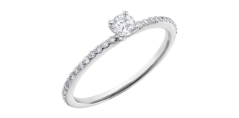 10K White Gold 0.30cttw Canadian Diamond Engagement Ring - / 4.5