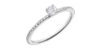 10K White Gold 0.30cttw Canadian Diamond Engagement Ring - / 4.5