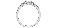 10K White Gold 0.33cttw Round Brilliant Cut 3 Stone Illusion Set Diamond Ring, size 6