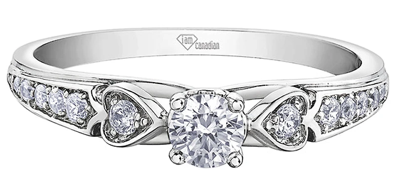 10K White Gold 0.31cttw Diamond Ring - Size 6.5