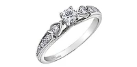10K White Gold 0.31cttw Round Brilliant Cut Canadian Diamond Engagement Ring (Band sold separately)