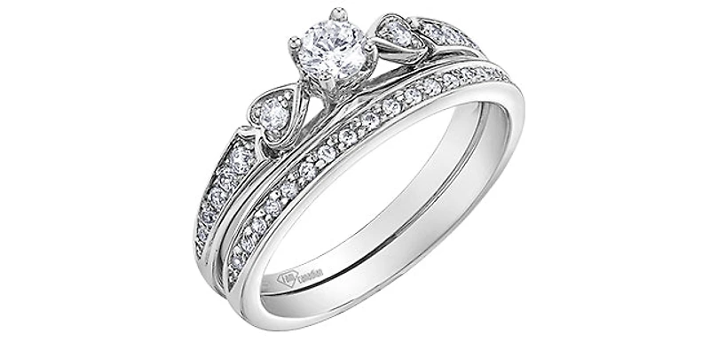 10K White Gold 0.31cttw Round Brilliant Cut Canadian Diamond Engagement Ring (Band sold separately)