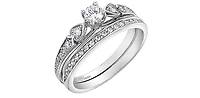 10K White Gold 0.31cttw Round Brilliant Cut Canadian Diamond Engagement Ring (Band sold separately)