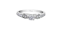 10K White Gold 0.31cttw Round Brilliant Cut Canadian Diamond Engagement Ring (Band sold separately)