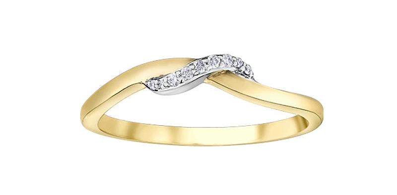 10K Yellow Gold 0.18Cttw Diamond Engagement Ring - /