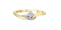 10K Yellow Gold 0.18Cttw Diamond Engagement Ring - /